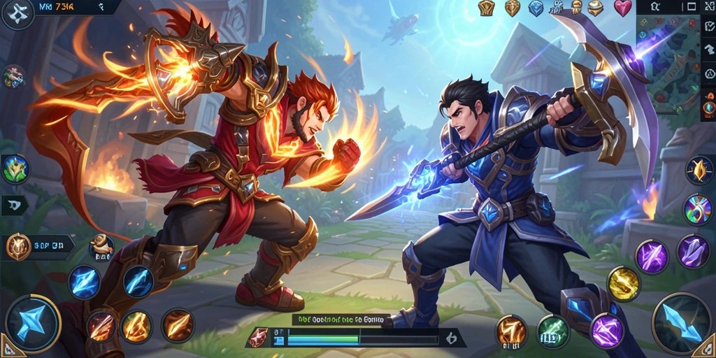 Tampilan aksi seru dalam permainan MOBA 73K yang penuh strategi.