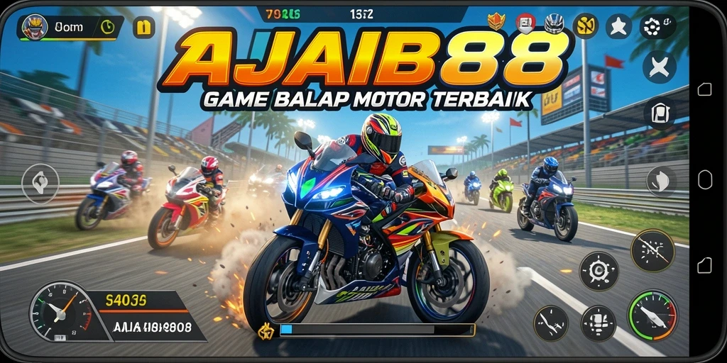 Tampilan seru balapan motor di AJAIB88 yang memukau.