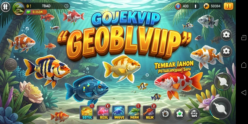 Screenshot gameplay seru saat menangkap ikan di GOJEKVIP.
