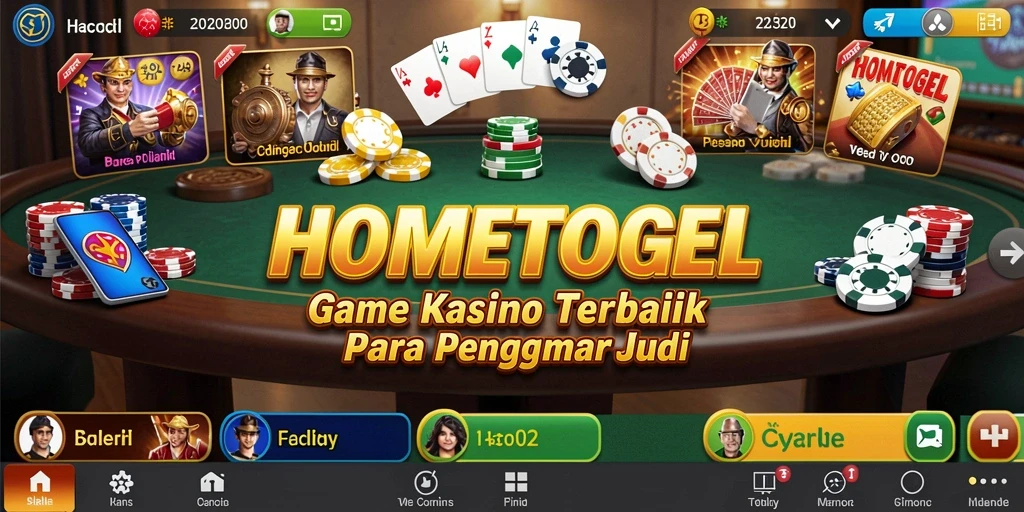 Screenshot gameplay HOMETOGEL yang menunjukkan keseruan bermain kasino.