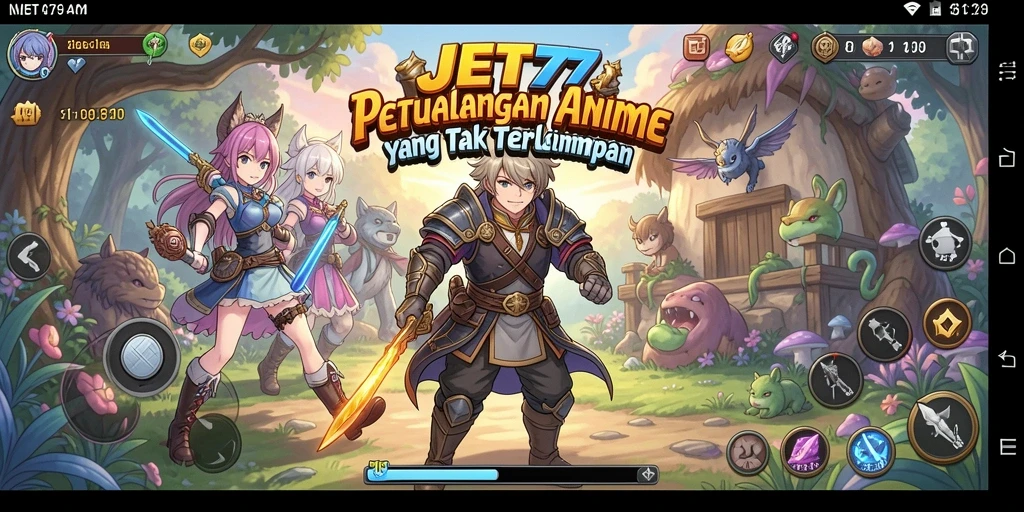 Tangkapan layar gameplay JET77 yang menampilkan pertarungan epik.