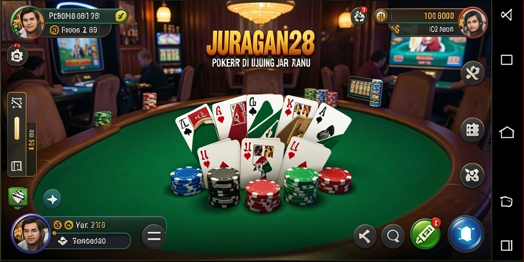 Tampilan gameplay seru di JURAGAN28 dengan pemain yang bersaing.