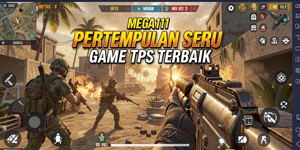 Screenshot game MEGA111 menampilkan aksi pertempuran seru.