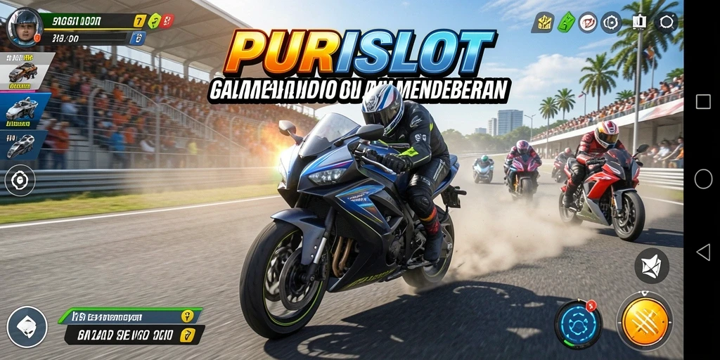 Gameplay seru dan mendebarkan dalam balap motor.